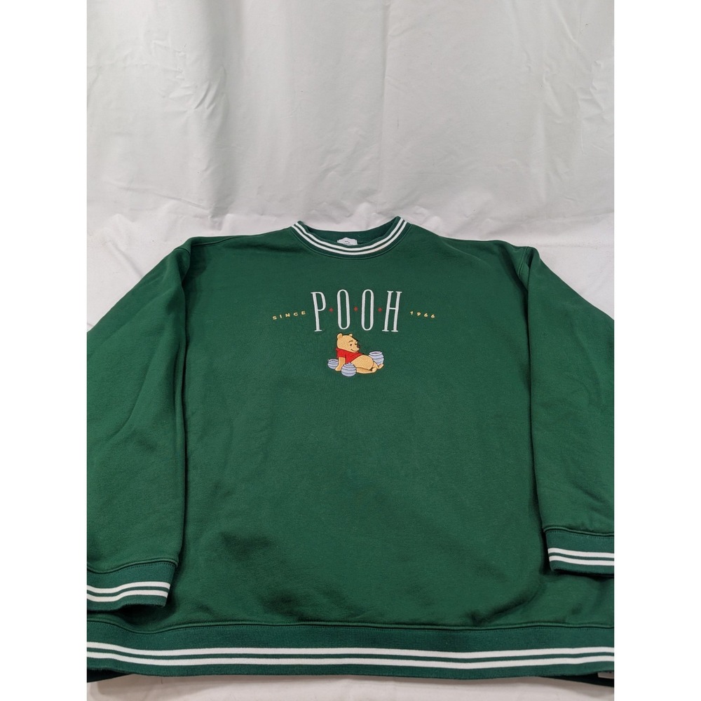 Winnie the Pooh Pullover Sweatshirt Crewneck Size XXL  Disney Green Perfect Con. - Picture 3 of 9